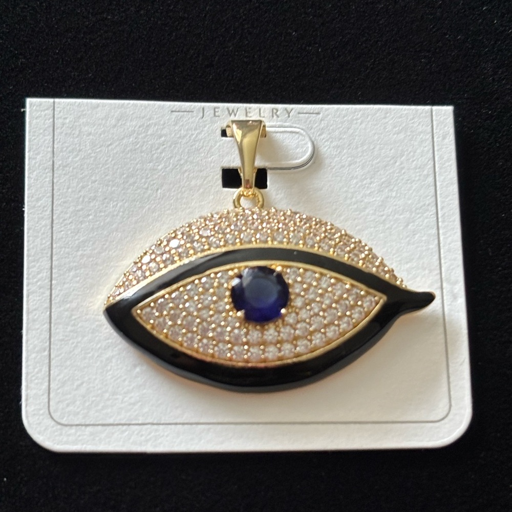 Gold plated evil eye pendant